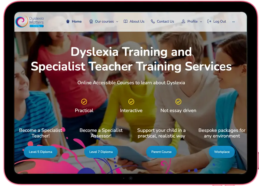 tablet dyslexia matters wordpress website